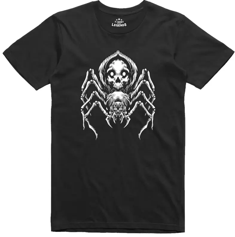 T Shirt Mens Halloween Costume Skull Spider Horror Design Regular Fit Tee #SohoChic