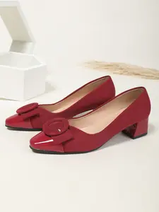 New Round Toe Chunky Heel Mid-Heel Women's Shoes, Slip-On Comfortable Versatile Single Shoe, Commuter Large Size Fall Shoes, Rubber