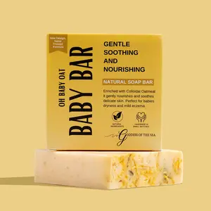 Oh Baby Oat Bar Soap with Colloidal Oatmeal & Calendula Oil | Gentle Non-Drying Cleansing Bar for Sensitive Skin | Helps Soothe Dryness & Irritation | Handmade Soap