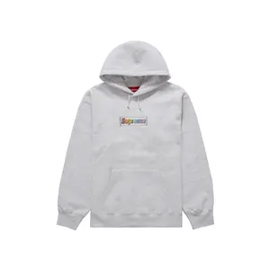 Supreme Men's Bling Box Logo Hooded Sweatshirt Ash Grey, from StockX
