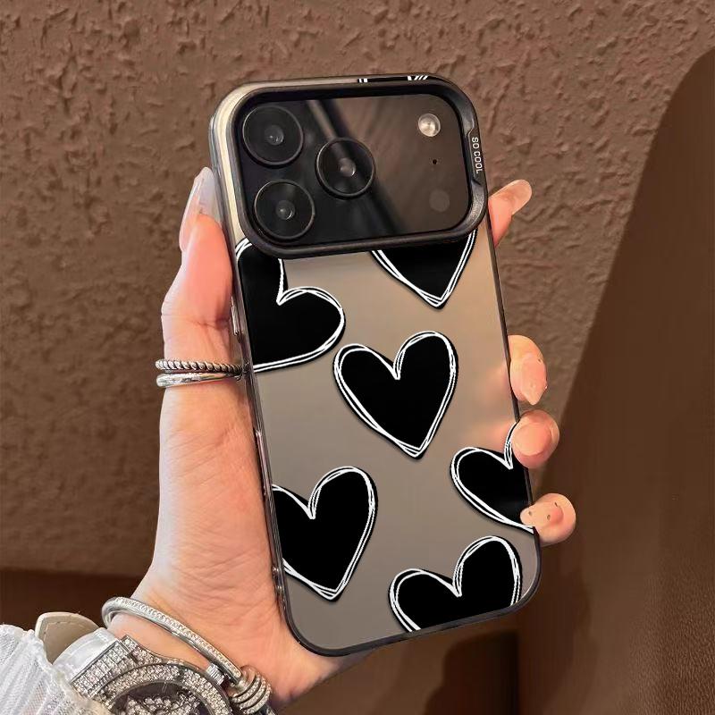 Heart Doodle Artwork Patterns Phone Case Durable Hard Acrylic Back Case With An Anti-Yellowing Coating, Made From High-Quality Designed For Reliable Drop Protection For Your Phone For iPhone 17.16.15.14.13.12.11.X.XS.XSMAX.XR.8.7