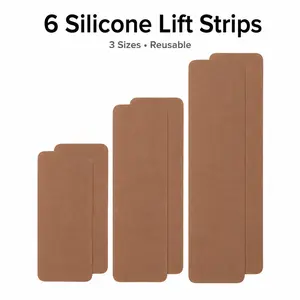 6-Pack Silicone Breast Lift Strips for Women, Better-for-You Boob Tape with Nipple Covers, Easy-to-Use Reusable Adhesive Body Tape for Comfortable Everyday No-Bra Support, Backless & Deep V Outfits puff