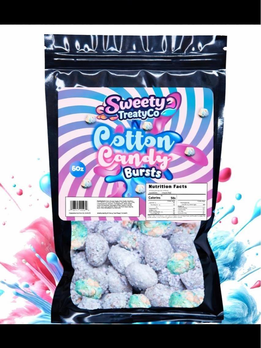 SweetyTreatyCo Cotton Candy Burst Bites 6oz – Sweet Viral Crunchy Candy Snack