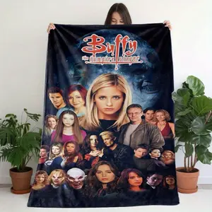 Buffy the Vampire Slayer printed flannel blanket, soft and warm, suitable for all seasons, perfect for sofa, bed, camping or travel