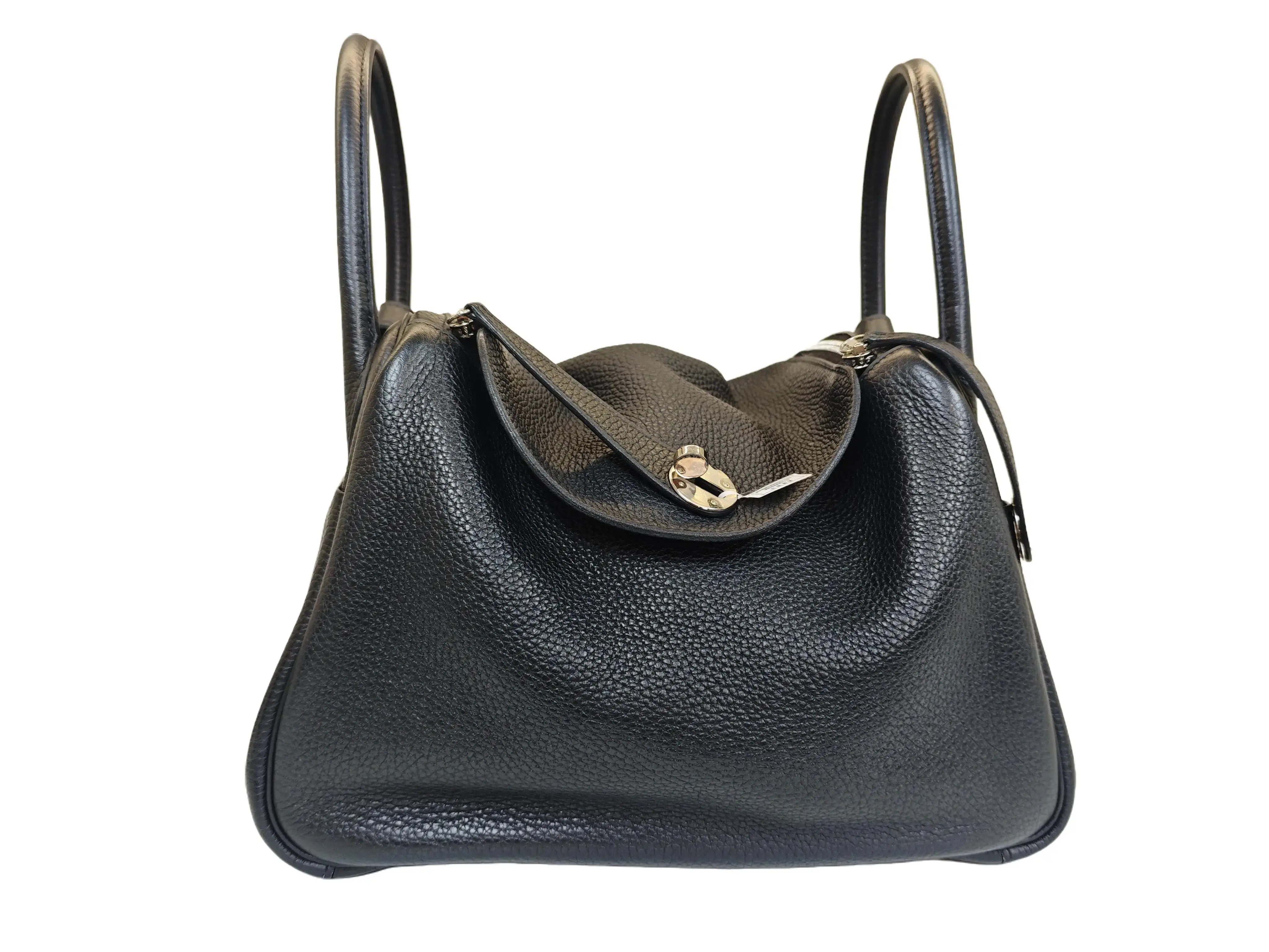 Pre-owned HERMÈS Hermes Lindy 30 Bag in Black Color and Silver Hardware