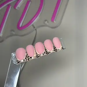 TDIDTHATNAILS-Short Cheetah/Zebra Print French Tip Acrylic Press on nails