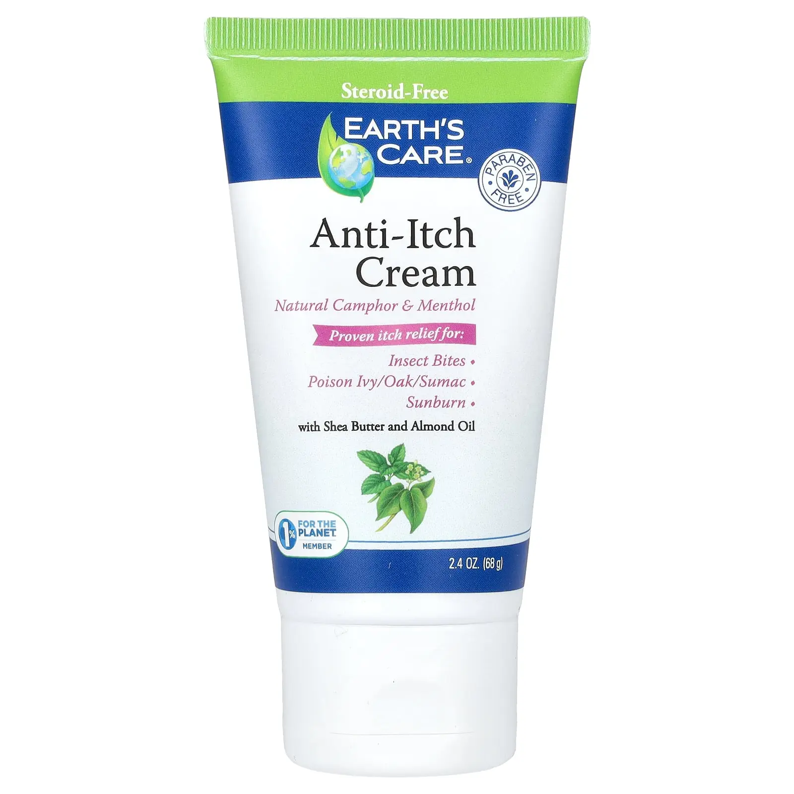 Earth's Care Anti-Itch Cream, with Shea Butter and Almond Oil, 2.4 oz (68 g) | HSA/FSA Eligible