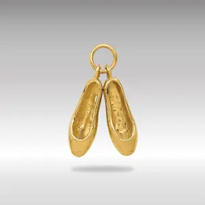 14K Gold 3D Ballet Slippers Charm