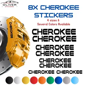 8x Cherokee Brake Calipers Decal Stickers for Car