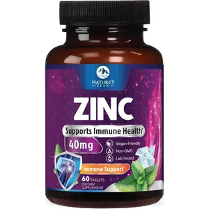 Zinc Supplement 40 mg Caplets, Immune Support and Antioxidant Wellness Formula for Men and Women, Skin Health Daily Supplement, Gluten Free, 60 Caplets