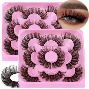 10Pairs/2Pack Russian Strip Lashes Fluffy Mink Lashes 3D False Eyelashes Russian Volume Eyelashes Fake Eyelashes