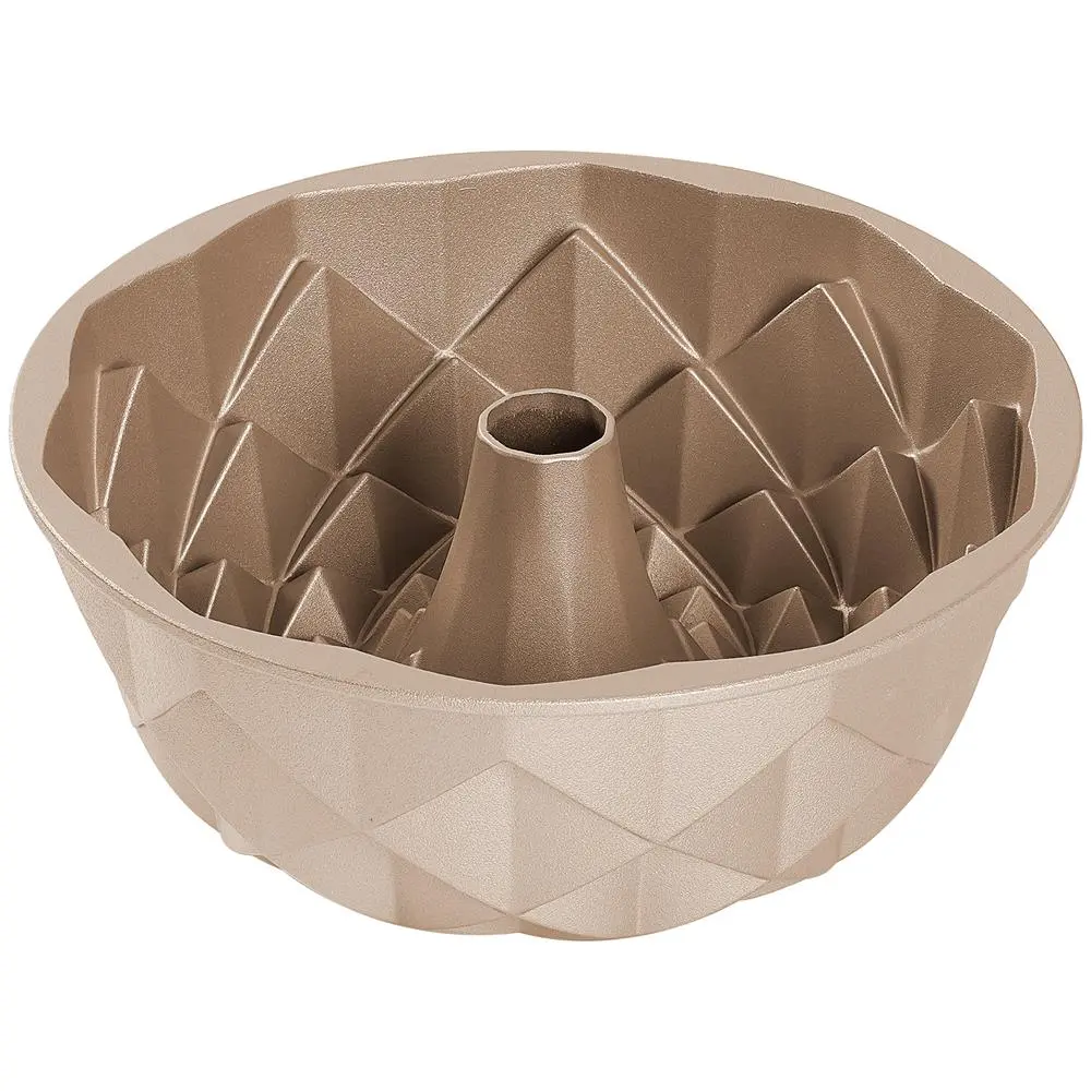 Nutrichef 9" Cake Pan - Gold | Nonstick Thick and Heavy Cast Aluminum Cake Mold - Oven Safe up to 500°F - Uniform Baking - For Cakes, Desserts & Home Bake  - Kitchen Bakeware Accessory