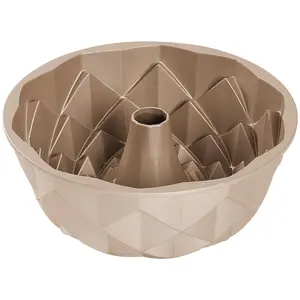 Nutrichef 9" Cake Pan - Gold | Nonstick Thick and Heavy Cast Aluminum Cake Mold - Oven Safe up to 500°F - Uniform Baking - For Cakes, Desserts & Home Bake  - Kitchen Bakeware Accessory