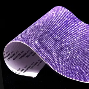 Bling Rhinestone Sheets Self Adhesive  9.4 X 7.9 Inch Glitter Stickers For Diy Sheet Car Cellphone Decoration (dreamy Purple)