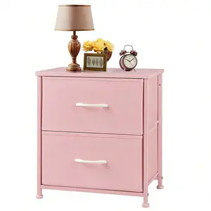 Nightstand with 2 Fabric Drawers, Dresser, End Table, Bedside Table, Bedroom Furniture for Living Room, Entryway