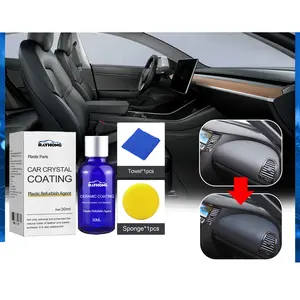 Nano Plastic Restorer - Revive Faded Car Interiors Anti-Dust Shield Quick Application Kit for Dashboards Trim & Vinyl Restores Original Shine with SiO2 & Silicone Technology for Cars Trucks SUVs
