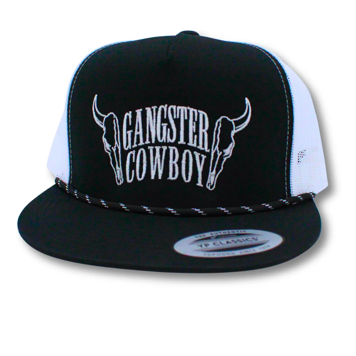 The Split Skull - Black and White. Yupoong Classic Snapback. Gangster Cowboy Official Product