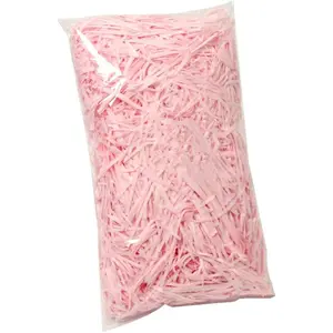 100g Light Pink Crinkle Cut Raffia Shredded Paper Filler for Gift Box Wrapping Basket Filling Valentine's Day