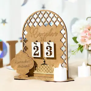 Ramadan Advent Calendar, Wooden MDF Countdown Days 30 Days Countdown Calendar Home Decorations, DIY Eid Decorations for Ramadan Parties #Palace