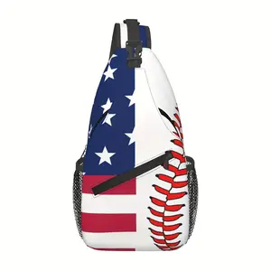 Crossbody Chest  Hiking Backpack American Flag And Baseball Shoulder  Folding Large Capacity Fashion Durable Can Be Used For Shopping, Work, Travel Beach  Fishing Backpack Travel Accessories Must Have Backpack For School Back Christmas Gifts bag