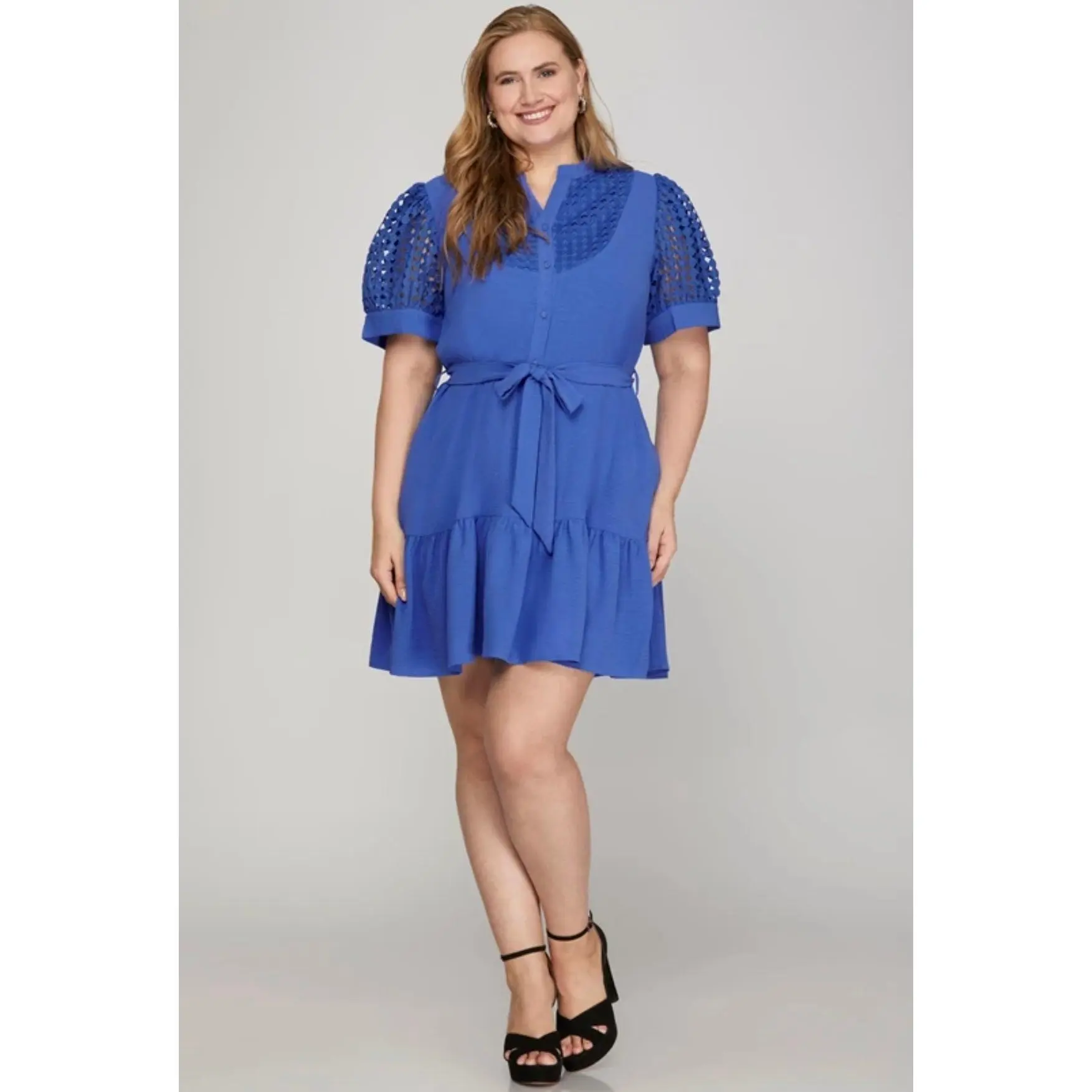 Plus Classy Cobalt Dress