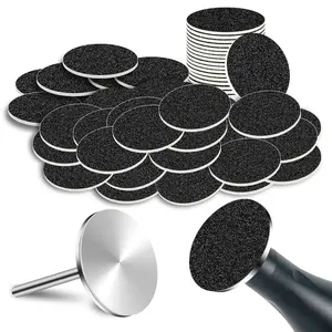 70pcs Electric Callus Remover Sandpaper Discs with 35mm Flat Nail Drill Bit, Replacement Sandpaper Disk for Pedicure Manicure with Sanding Disc Nail Drill Bit for Electric Nail Drill Machine