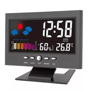 Large display LED digital alarm clock 180 degrees date day temperature display adjustable