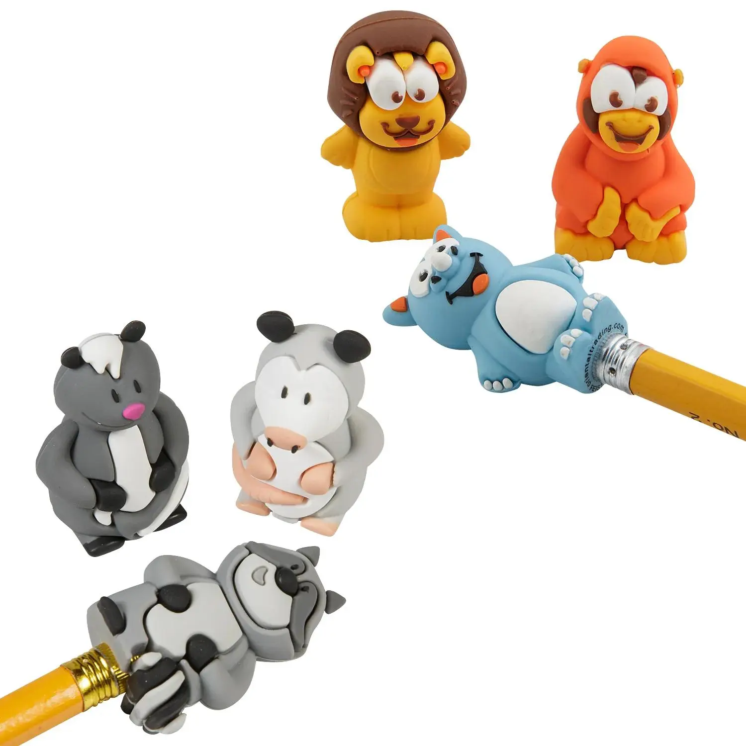 Animal Character Pencil Topper Assortment, Bulk 48 Piece