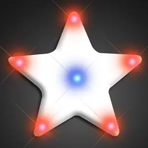 Light Up Turbo Flashing Blinking Star LED Body Light Lapel Pins (Set of 5)