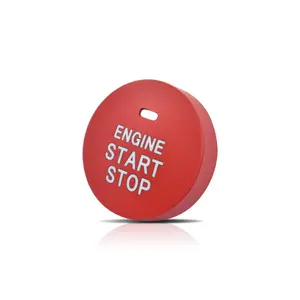 ABS Car Engine Start Stop Button Cover Fits for Toyota Lexus Subaru Push Start Stop Switch Button One-Button Start Button Key Ignition Starter Car Star Engine Button with Pilot Lamp Red A