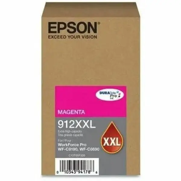 Epson DURABrite Pro 912XXL Magenta Ink Cartridge for High-Volume Business Printing