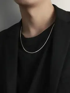 Vintage Titanium Steel Snake Chain Necklace, Fashion Choker for Men and Women, Party Jewelry Accessory, All Seasons