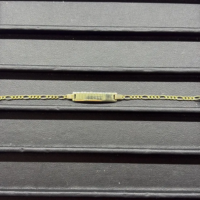 10k gold baby  name plate - FREE Engraving 5.5mm width 6” long