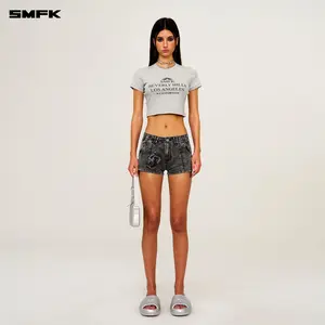 COMPASS Beverly Movie Subtitles Crop Tee Ash Gray