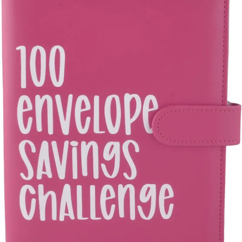 100 Envelope Challenge Binder, Savings Challenges Sheets, Easy Fun Way to Save $5,050, Budget Binder with Cash Envelopes, Suitable for Kids & Adults, Money Saving Binder for Kids to Save