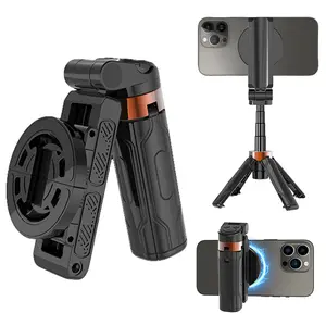 4-in-1 Portable Magnetic Selfie Stick, Remote Zoom, Upgraded 4 Legs, Travel Video Tripod with iPhone Remote Control