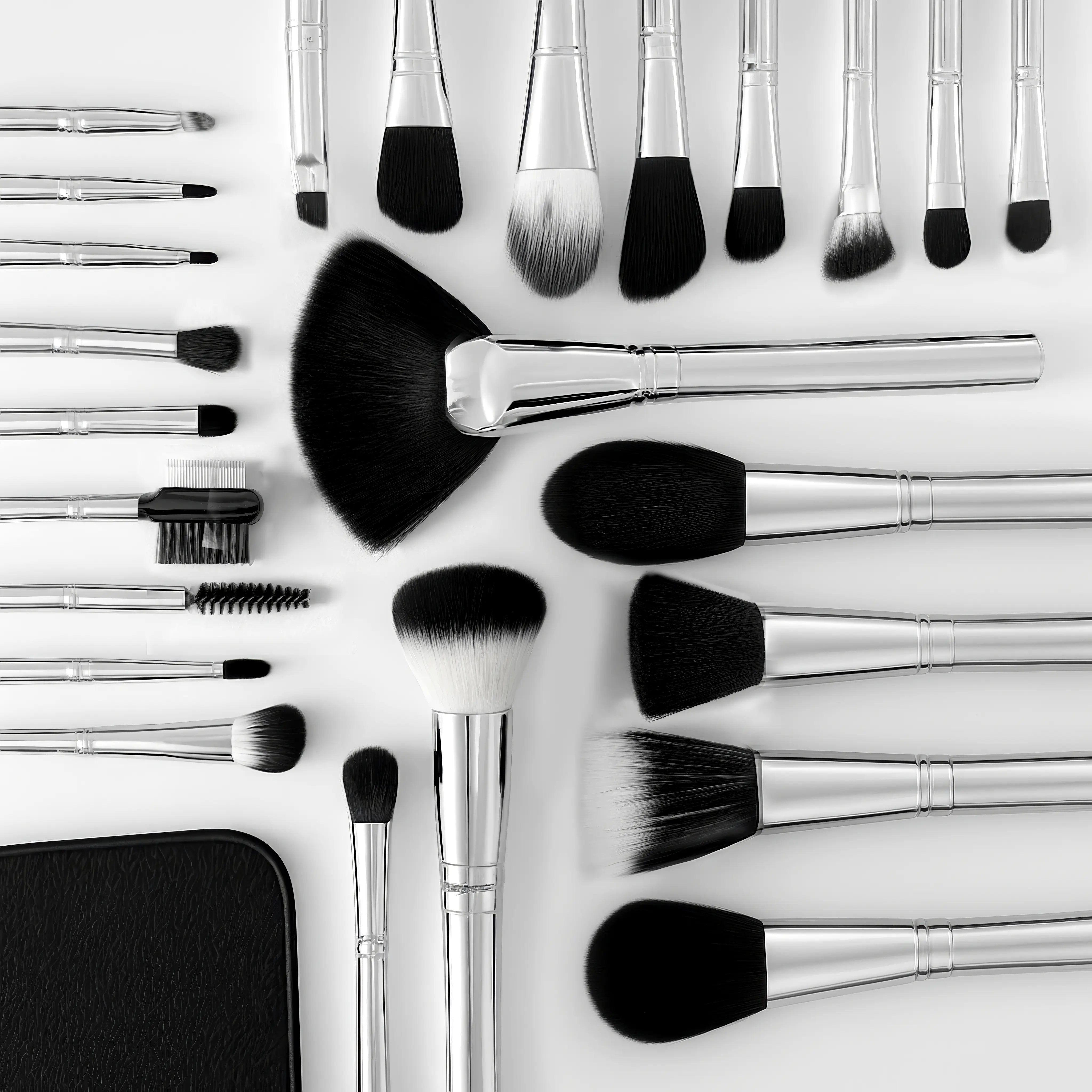 Pro Makeup Brush Set 24-Piece – Regular Price $149 - Ultra Soft Synthetic Brushes, Chrome Handles, Travel Case