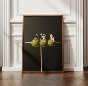 Dirty Martini Olive Poster – Trendy Aesthetic Baby Olive Wall Art, Extra Dirty Cocktail Print, Minimalist Bar Cart Decor, Chic Modern Cocktail Poster