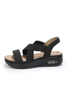 mysoft Women's Open-Toe Comfortable Walking Sandals - Air Cushion Sport Slingback with Elastic Band, Platform Shoes for Women, Summer Comfy Footwear,summervibes Casual