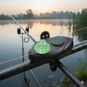 Wireless Fishing Bite Alarm with LED Alert, High Sensitivity & Low False Alarms, Waterproof Shockproof Portable Night Fishing Alarm, Battery Powered for Saltwater Freshwater Fishing Electronic Bite Indicator
