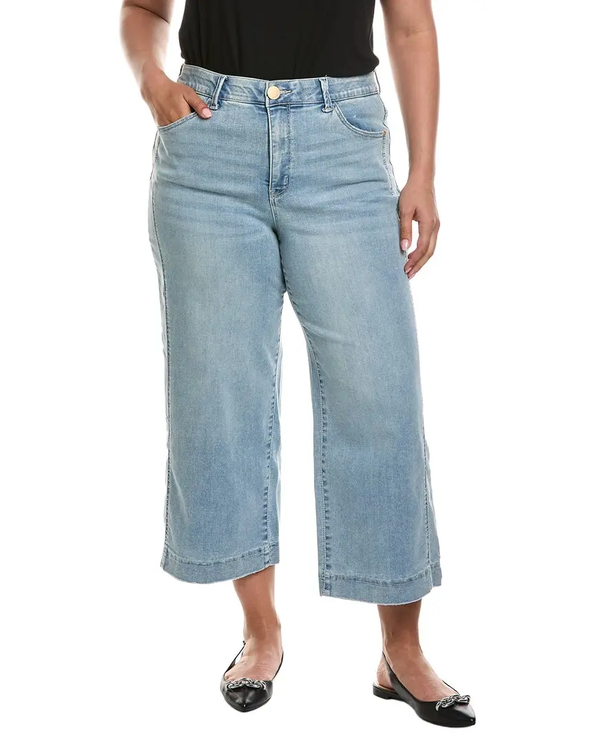 Wit & Wisdom Light Blue Artisanal Skyrise Crop Double Side Seam Wide Leg Jean