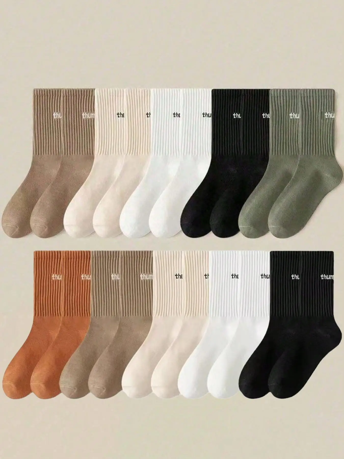 Women's Letter Print Crew Socks, Casual Moisture Wicking Socks, Soft Comfy Breathable Hosiery for All Seasons Daily Wear