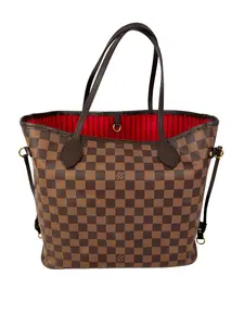 Pre-owned Louis Vuitton canvas Tote Bags Neverfull MM Damier Ebene Tote Bag