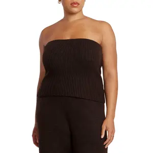 ELOQUII Women's Plus Size Sweater Ribbed Tube Top