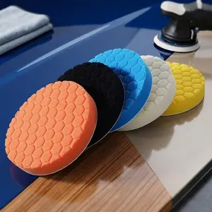 Professional Car Polishing Pads Kit, 5-Piece Set for 3-7 Inch Polishers, Buffing Waxing Wheel Pads, Durable Paint Correction & Detailing Tools for Auto Surface Restoration