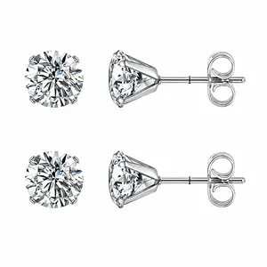 6 Pairs CZ Stud Earrings Set for Men & Women (3/4/5/6/7/8mm)  Hypoallergenic S925 Post | Waterproof & Sparkle Daily Studs | Multiple Piercing Essentials