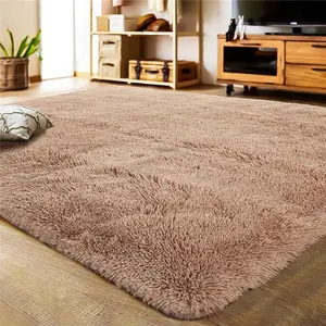 Ultra Soft Indoor Modern Area Rugs Fluffy Living Room Carpets 2x3 Feet Light Tan