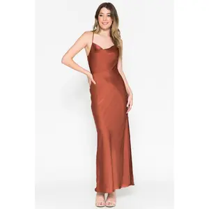 Burnt Orange Bridesmaid Dress - Inexpensive Amelia Couture 6115 Simple