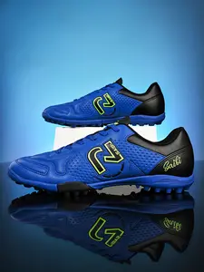 Men's Football Shoes Soccer Cleats Adult TF Nails Sports Training Lace-Up Sneakers Lightweight Rubber Anti-Slip Professional Competition Shoes