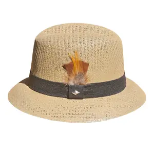 Lowriding Chicano Khaki OG Lowrider Derby Hat with Handmade Flex Fit & Feather Accent for Special Occasions Comfortable Versatile Accessory